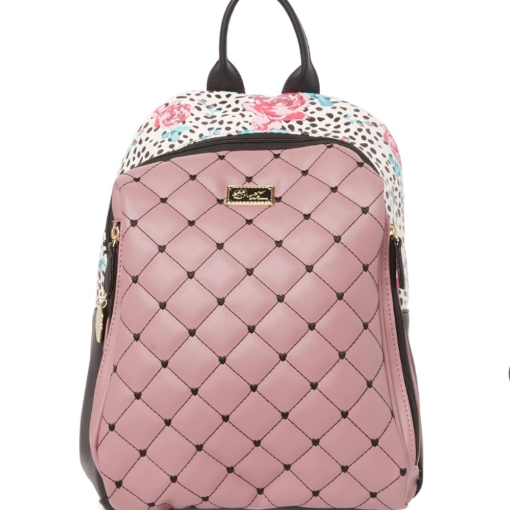 New Betsey Johnson Quilted Mid Size Backpack